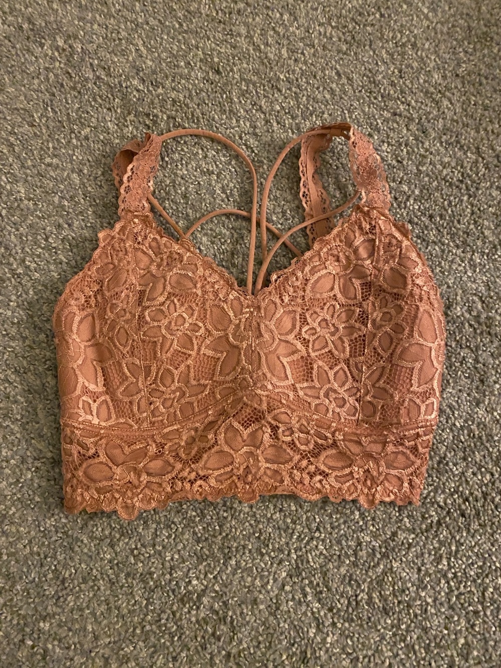 Lace Bralette Crop Top - pink